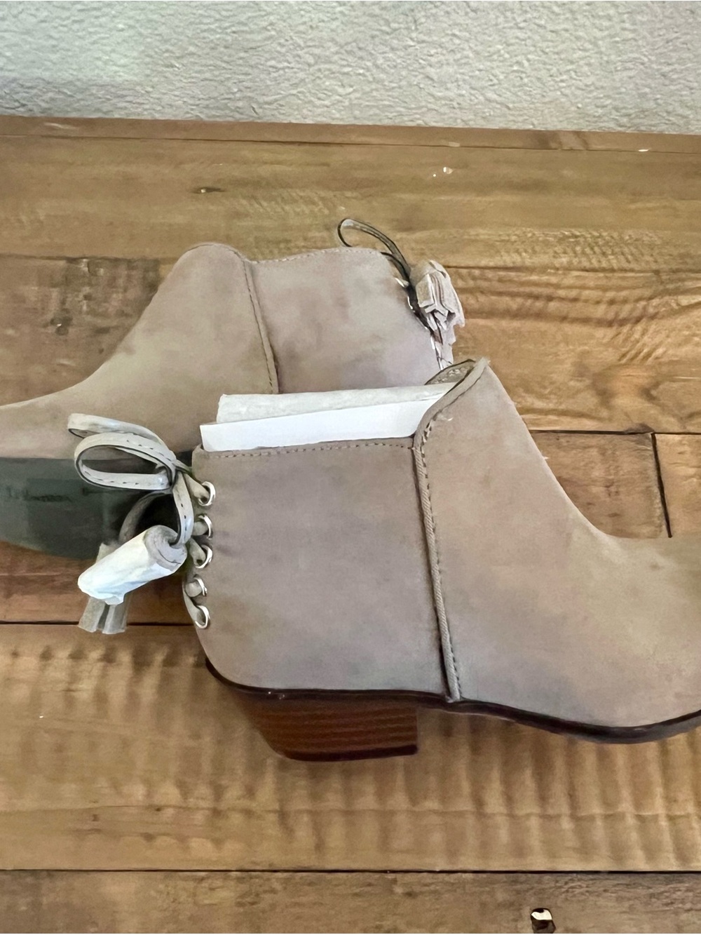Sam Edelman Suede Ankle Boots in Light Taupe - little girls size 11